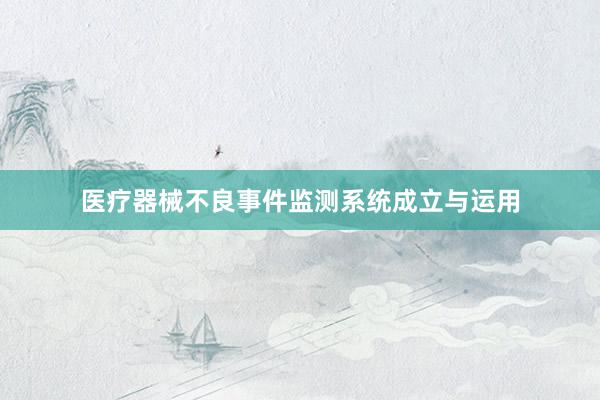医疗器械不良事件监测系统成立与运用